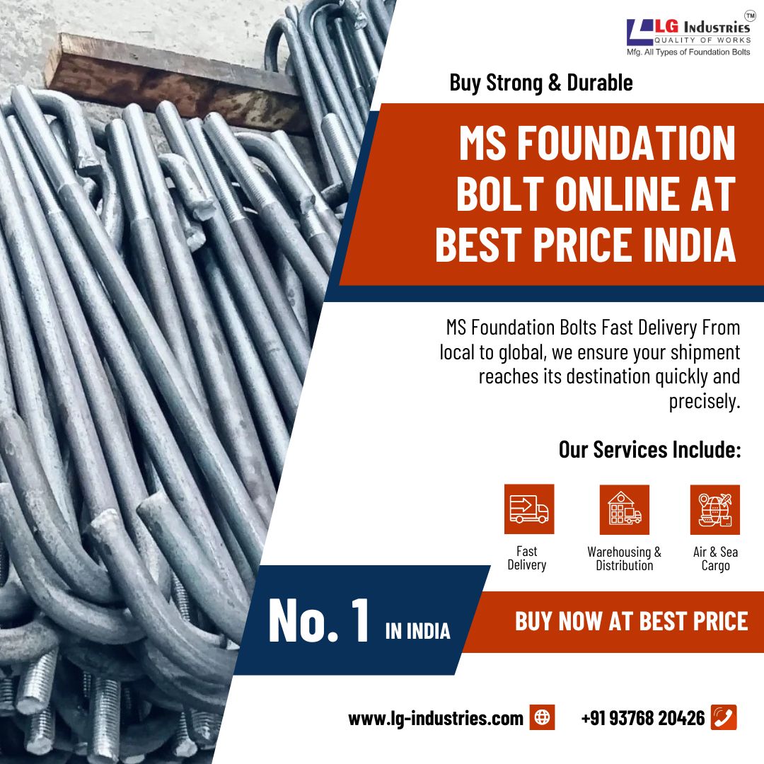 Buy MS Foundation Bolt Online India Reliable & Heavy-Duty Bolts