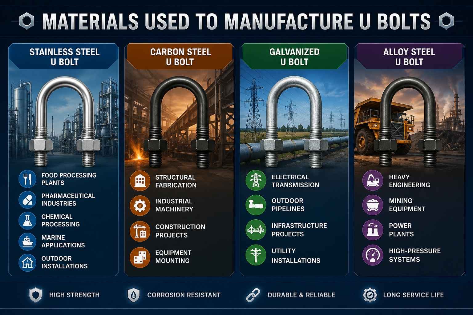 Materials Used to Manufacture U Bolts - LG Industries Materials Used to Manufacture U Bolts - LG Industries