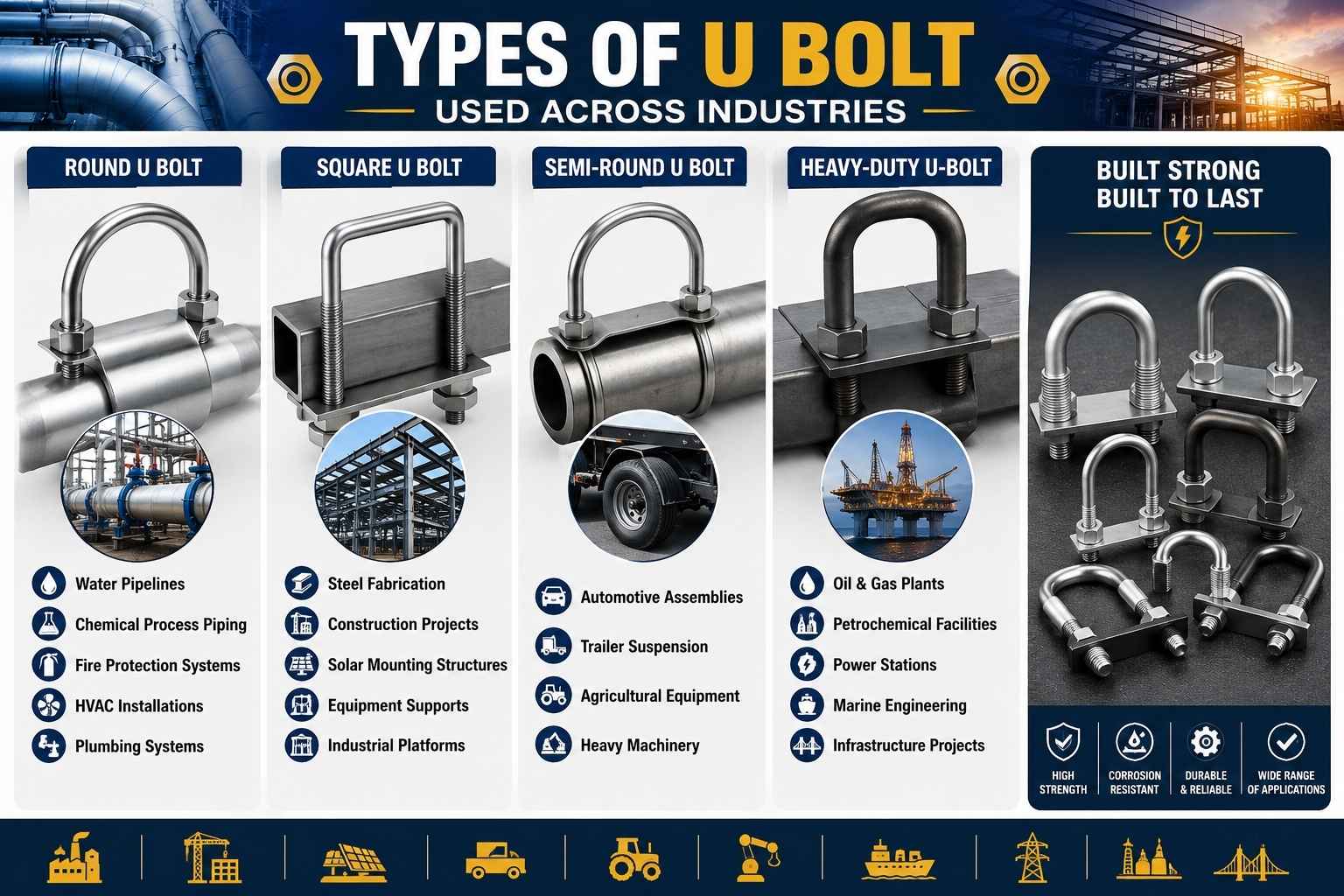 Types of U Bolt Used Across Industries - LG Industries Types of U Bolt Used Across Industries - LG Industries