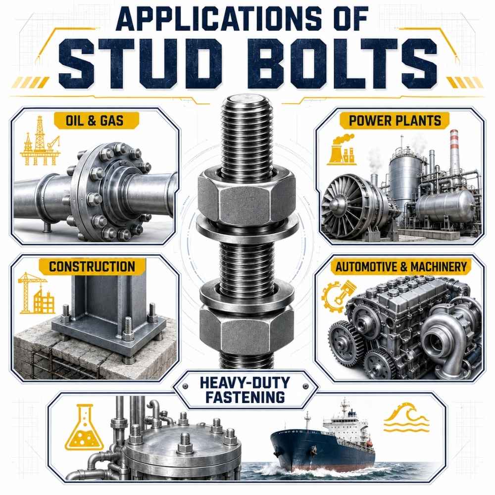 Applications of Stud Bolts Across Industries - LG Industries Applications of Stud Bolts Across Industries - LG Industries
